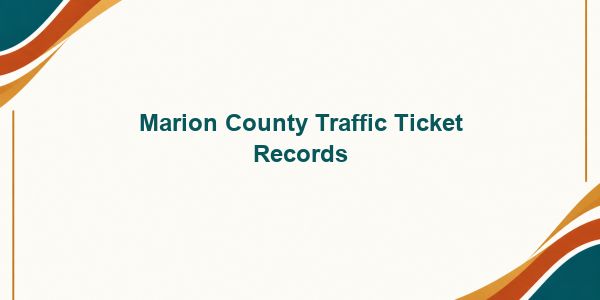Marion County Traffic Ticket Records